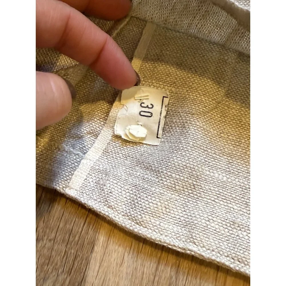 Vintage Tamiko Linen Overcoat Tunic Jacket Stitching Detail Minimilist Lagenlook